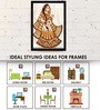 White "Traditional Bride With Dholki"Textured Paper Scratch/Dust Proof Framed Art Print
