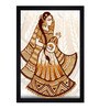 White "Traditional Bride With Dholki"Textured Paper Scratch/Dust Proof Framed Art Print