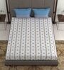 Blue Traditional 144 TC Cotton 1 Double Bedsheet with 2 Pillow Covers