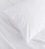 White 400TC  Solid Embroidery Superking Bedsheet with 2 Pillow Covers