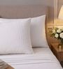 White 400TC  Solid Embroidery Superking Bedsheet with 2 Pillow Covers