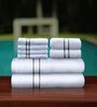 White Solid 550 GSM Cotton Towel Sets (Set of 8)