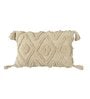Cream Woven Cotton 20 x 12 Inches Cushion Cover