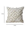 White Woven Geometric Cotton 16 x 16 Inch Cushion Cover