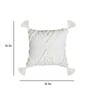 White Woven Geometric Cotton 16 x 16 Inches Cushion Cover