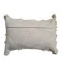 White Woven Cotton 24 x 16 Inches Cushion Cover