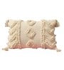 White Woven Cotton 24 x 16 Inches Cushion Cover