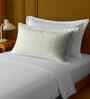 White 100% Cotton Single Bedsheet with 1 Pillow Cover