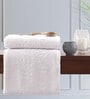 White Patterned 550 GSM Cotton Bath Towel