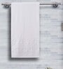 White Patterned 550 GSM Cotton Bath Towel