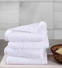 White Solid 550 GSM Cotton Face Towels (Set of 4)