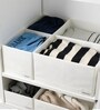 White Polyester Foldable Storage Organiser with Compartments Durable, Washable, Space-Saving Solution