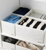 White Polyester Foldable Storage Organiser with Compartments Durable, Washable, Space-Saving Solution