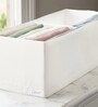 White Polyester Foldable Storage Organiser with Compartments Durable, Washable, Space-Saving Solution