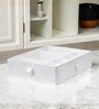 White Polyester Foldable Storage Organiser with Multiple Compartments Durable, Washable Solution