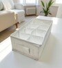 White Polyester Foldable Storage Organiser with Multiple Compartments Durable, Washable Solution