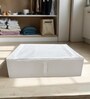 White Polyester Foldable Storage Organizer with Zip-Up Lid Durable, Washable, Dust-Proof Solution