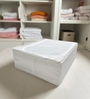 White Polyester Foldable Storage Organizer with Zip-Up Lid Durable, Washable, Dust-Proof Solution