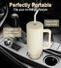 White 1200ml Stainless Steel Double Insulated Leak Proof Coffee Tumbler with Lid & Straw