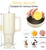 White 1200ml Stainless Steel Double Insulated Leak Proof Coffee Tumbler with Lid & Straw