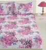 White Floral 160 TC Cotton Single Bed Sized Bed Sheets With 1 Pillow Cover