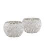 White Glass Votive & Tea Light Holders (Pack Of 2)