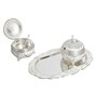 White & Gold White Metal (Set of 2) Condiment set with Tray