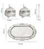 White & Gold White Metal (Set of 2) Condiment set with Tray