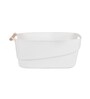 White 3.5 L Polypropylene Storage Bin with Wooden Handles