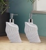 White 300 ml Ceramic Liquid Soap Dispenser (Set of 2) 
