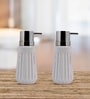 White 300 ml Ceramic Liquid Soap Dispenser (Set of 2) 