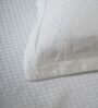 White 300TC 100% Cotton Flat Chekered Super King Bedsheet with 2 Pillow Covers