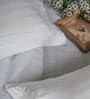White 300TC 100% Cotton Stripe Flat Super King Bedsheet with 2 Pillow Covers