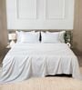 White 400TC 100% Cotton Solid Flat Super King Bedsheet With 2 Pillow Covers