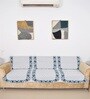 White 5 Seater Floral 10Pcs Sofa Covers