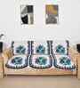 White 5 Seater Floral 10Pcs Sofa Covers
