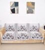 White 5 Seater Floral 10Pcs Sofa Covers