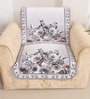 White 5 Seater Floral 10Pcs Sofa Covers