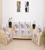 White 5 Seater Floral 10Pcs Sofa Covers