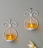 White Metal Humphry Wall Tea Light Holders (Pack Of 2)