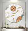 White Abaniko Fish Acrylic Round Wall Art