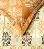 Orange Ethanic Motif Traditional 200 TC Cotton King Sized Bedsheet with 2 Pillow Covers