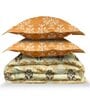 Orange Ethanic Motif Traditional 200 TC Cotton King Sized Bedsheet with 2 Pillow Covers