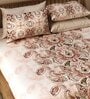 Peach Ethanic Motif Traditional 200 TC Cotton King Sized Bedsheet with 2 Pillow Covers