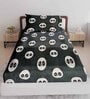 Black Cartoon Kids 140 TC Cotton Kids Single Bedsheet with 1 Pillow Cover