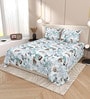 White Abstract 220 Tc Cotton Super King Bedsheet With 2 Pillow Covers