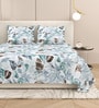 White Abstract 220 Tc Cotton Super King Bedsheet With 2 Pillow Covers