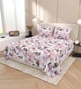 Pink Abstract 220 Tc Cotton Super King Bedsheet With 2 Pillow Covers