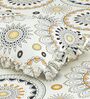 White Abstract 260 Tc Polycotton King Fitted Bedsheet With 2 Pillow Covers