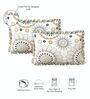 White Abstract 260 Tc Polycotton King Fitted Bedsheet With 2 Pillow Covers